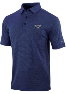 Columbia New Orleans Pelicans Mens Navy Blue Heat Seal Omni Wick Set Short Sleeve Polo