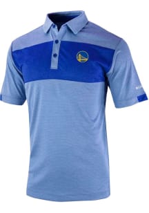Columbia Golden State Warriors Mens Blue Heat Seal Omni Wick Total Control Short Sleeve Polo