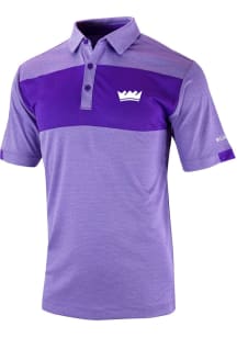 Columbia Sacramento Kings Mens Purple Heat Seal Omni Wick Total Control Short Sleeve Polo