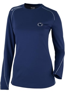 Columbia Penn State Nittany Lions Womens Navy Blue Heat Seal Omni Wick Shot Gun Long Sleeve T-Sh..