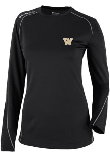 Columbia Washington Huskies Womens Black Heat Seal Omni Wick Shot Gun Long Sleeve T-Shirt