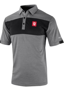 Columbia Indiana Hoosiers Mens Black Total Control Short Sleeve Polo