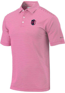 Columbia St Louis City SC Mens Red Invite Stripe Short Sleeve Polo