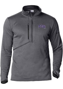 Columbia TCU Horned Frogs Mens Grey Park View Long Sleeve 1/4 Zip Pullover