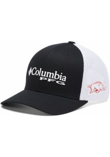 Columbia Arkansas Razorbacks PFG Mesh Snap Back Ball Cap Adjustable Hat - Black