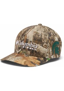 Columbia Michigan State Spartans Mens Brown PHG Camo Ballcap Flex Hat