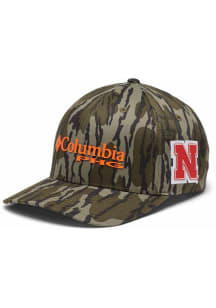 Columbia Nebraska Cornhuskers Mens Brown PHG Camo Ballcap Flex Hat