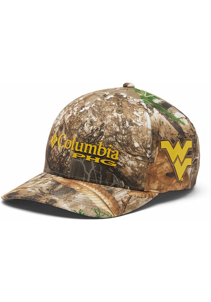 West Virginia Mountaineers PHG Camo Ballcap Brown Columbia Flex Hat
