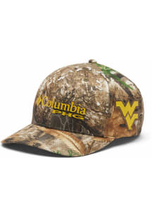 Columbia West Virginia Mountaineers Mens Brown PHG Camo Ballcap Flex Hat