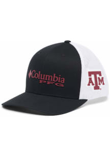 Columbia Texas A&amp;M Aggies PFG Mesh Snap Back Ball Cap Adjustable Hat - Grey