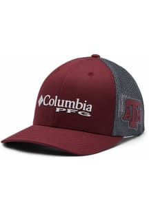 Columbia Texas A&amp;M Aggies PFG Mesh Snap Back Ball Cap Adjustable Hat - Maroon