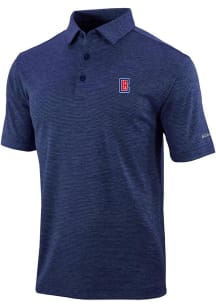 Columbia Los Angeles Clippers Mens Navy Blue Heat Seal Omni Wick Set Short Sleeve Polo
