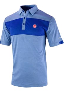 Columbia Detroit Pistons Mens Blue Heat Seal Omni Wick Total Control Short Sleeve Polo