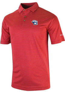 Columbia Southern Indiana Screaming Eagles Mens Red Invite II Short Sleeve Polo