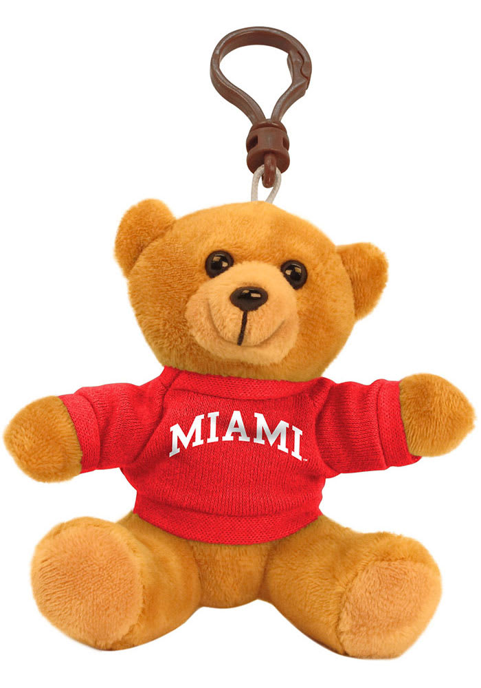 Miami RedHawks 4 Inch Bear Keychain