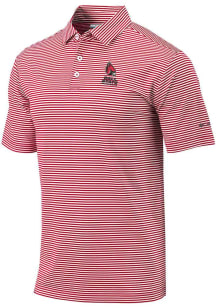 Columbia Ball State Cardinals Mens Red Invite Stripe Short Sleeve Polo