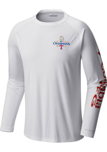Columbia Texas Rangers Red 2023 World Series Champions Heat Seal Terminal Tackle Long Sleeve T S..