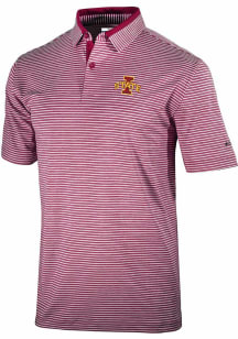 Columbia Iowa State Cyclones Mens Red Stroll Short Sleeve Polo