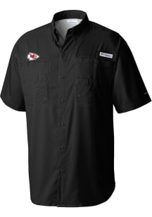 Columbia Kansas City Chiefs Mens Black Tamiami Short Sleeve Dress Shirt