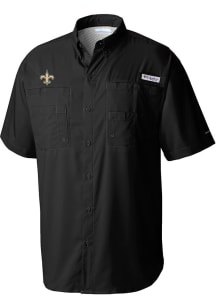 Columbia New Orleans Saints Mens Black Tamiami Short Sleeve Dress Shirt