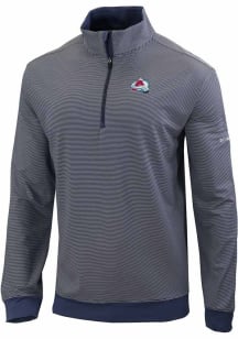 Columbia Colorado Avalanche Mens Navy Blue Even Lie Long Sleeve Qtr Zip Pullover