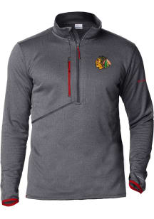Columbia Chicago Blackhawks Mens Red Park View Long Sleeve 1/4 Zip Pullover