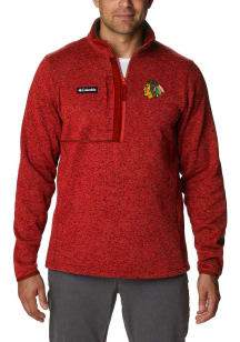 Columbia Chicago Blackhawks Mens Red Sweater Weather Long Sleeve 1/4 Zip Pullover
