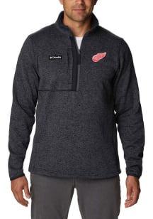 Columbia Detroit Red Wings Mens Black Sweater Weather Long Sleeve 1/4 Zip Pullover