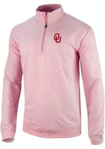 Columbia Oklahoma Sooners Mens Pink Even Lie Long Sleeve 1/4 Zip Pullover