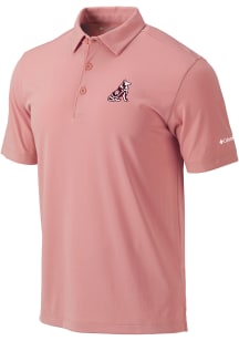 Columbia Texas A&amp;M Aggies Mens Pink Drive Short Sleeve Polo