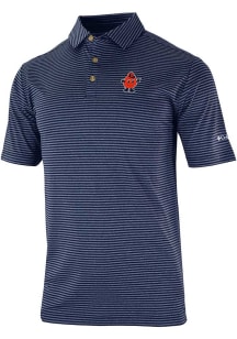 Columbia Syracuse Orange Mens Navy Blue Invite II Short Sleeve Polo