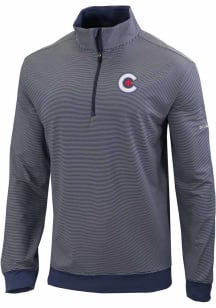 Columbia Chicago Cubs Mens Navy Blue Even Lie Long Sleeve 1/4 Zip Pullover