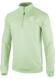 Columbia Michigan State Spartans Mens Green Even Lie Long Sleeve 1/4 Zip Pullover