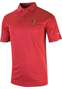 Columbia Louisville Cardinals Mens Red Invite II Short Sleeve Polo