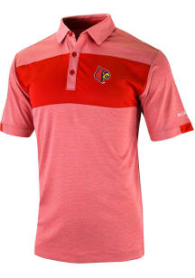 Columbia Louisville Cardinals Mens Red Total Control Short Sleeve Polo