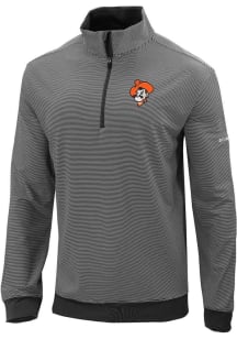 Columbia Oklahoma State Cowboys Mens Black Even Lie Long Sleeve 1/4 Zip Pullover