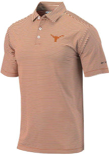 Columbia Texas Longhorns Mens Burnt Orange Invite Stripe Short Sleeve Polo