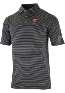 Columbia Texas Tech Red Raiders Mens Black Invite II Short Sleeve Polo