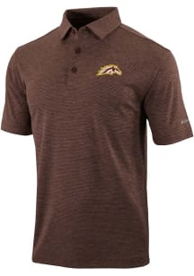 Mens Western Michigan Broncos Brown Columbia Set II Short Sleeve Polo Shirt