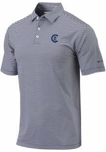Columbia Chicago Cubs Mens Navy Blue Invite Stripe Short Sleeve Polo