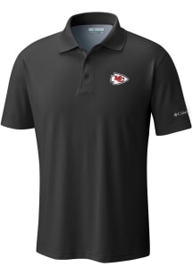 Columbia Kansas City Chiefs Mens Black Drag Short Sleeve Polo