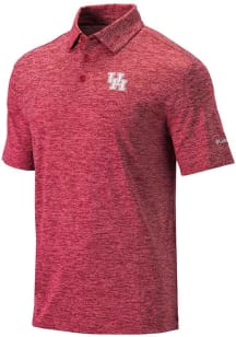 Columbia Houston Cougars Mens Red Final Round Short Sleeve Polo