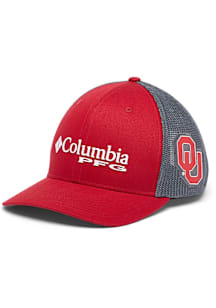 Columbia Oklahoma Sooners PFG Mesh Snap Back Ball Cap Adjustable Hat - Cardinal