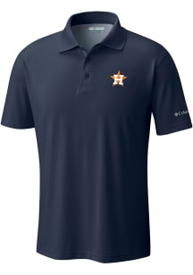 Columbia Houston Astros Mens Navy Blue Drag Short Sleeve Polo