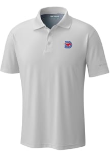 Columbia SMU Mustangs Mens White Drag Short Sleeve Polo