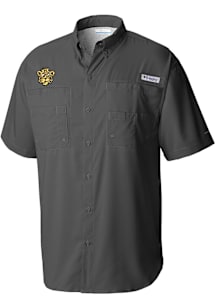 Columbia Missouri Tigers Mens Charcoal Tamiami Short Sleeve Dress Shirt