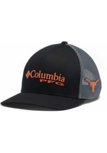 Columbia Texas Longhorns PFG Mesh Snap Back Ball Cap Adjustable Hat - Black