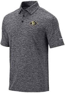 Columbia Colorado Buffaloes Mens Black Final Round Short Sleeve Polo
