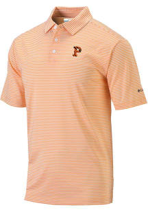 Columbia Princeton Tigers Mens Orange Invite Stripe Short Sleeve Polo