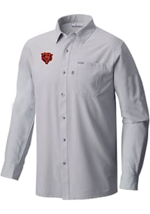 Columbia Chicago Bears Mens Grey Heat Seal Slack Tide Long Sleeve Dress Shirt